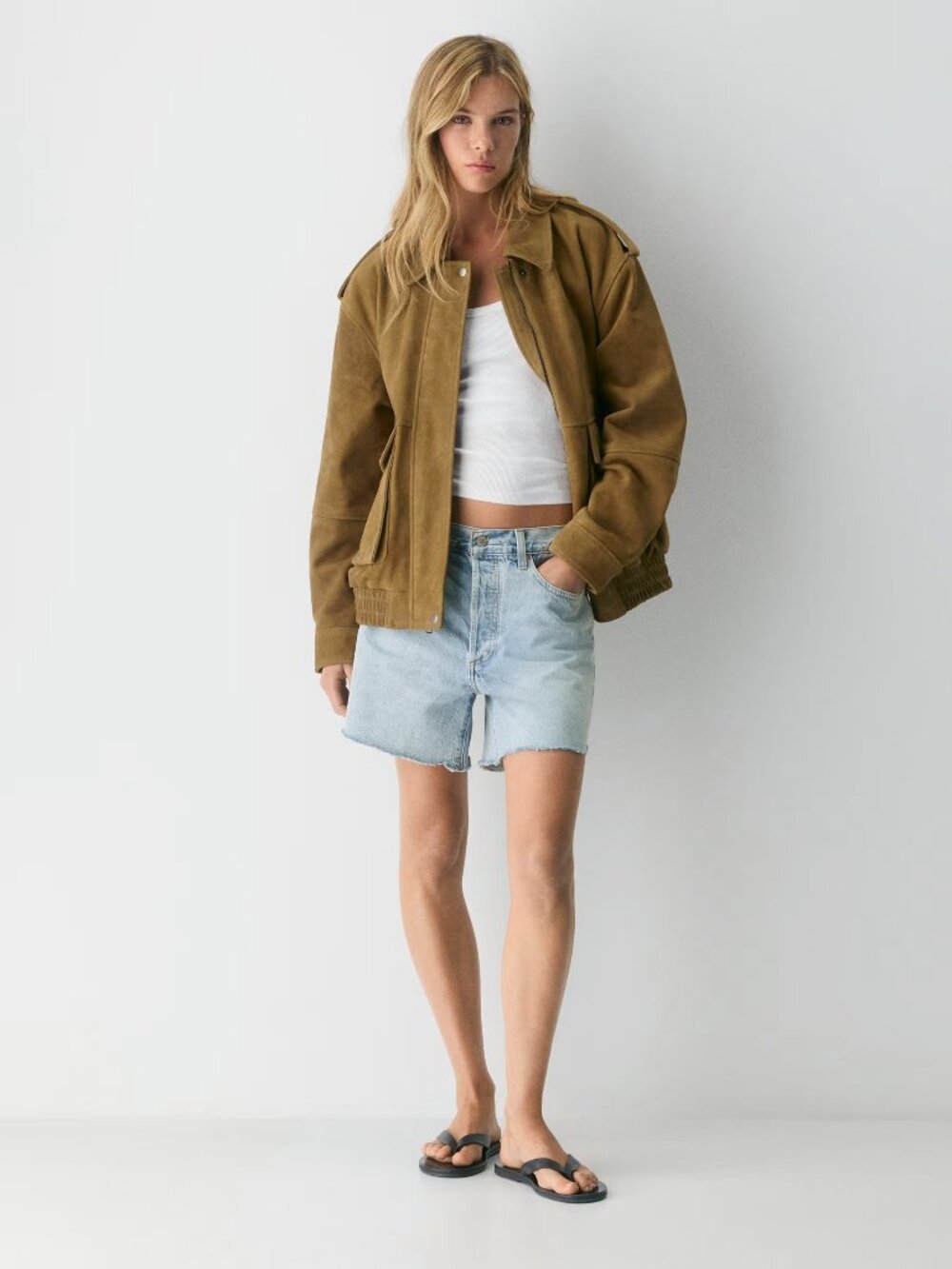Aritzia Tennant Suede Bomber